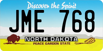 ND license plate JME768