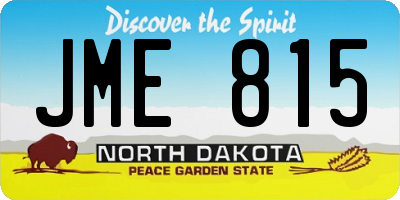 ND license plate JME815