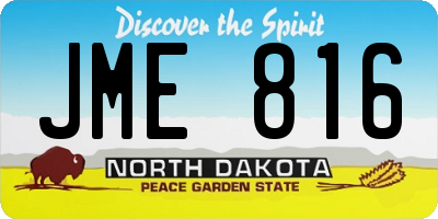 ND license plate JME816