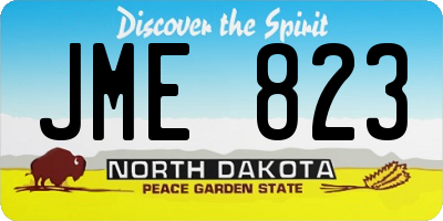 ND license plate JME823