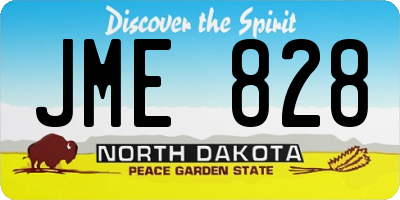 ND license plate JME828