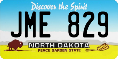 ND license plate JME829