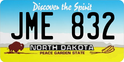 ND license plate JME832