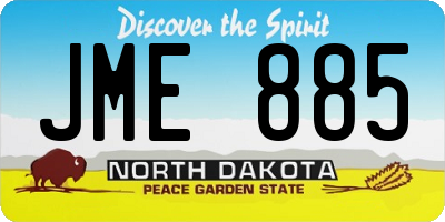 ND license plate JME885