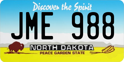 ND license plate JME988
