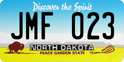 ND license plate JMF023