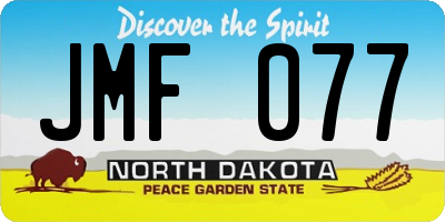 ND license plate JMF077