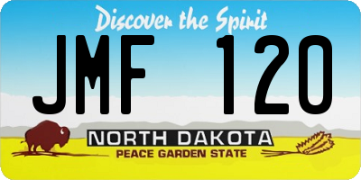 ND license plate JMF120