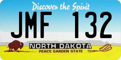 ND license plate JMF132