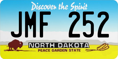 ND license plate JMF252