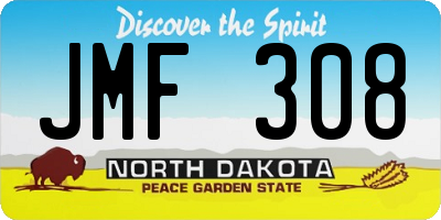 ND license plate JMF308