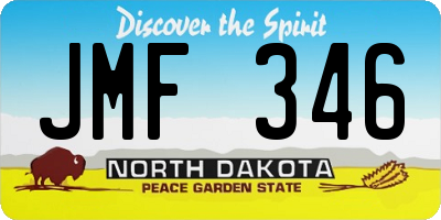 ND license plate JMF346