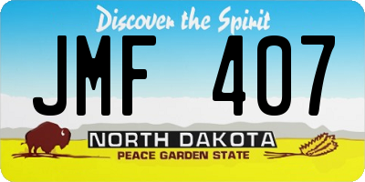 ND license plate JMF407