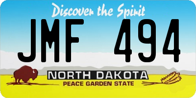 ND license plate JMF494