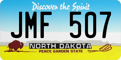 ND license plate JMF507