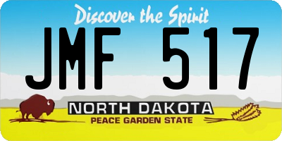 ND license plate JMF517