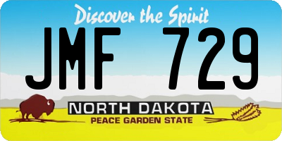 ND license plate JMF729