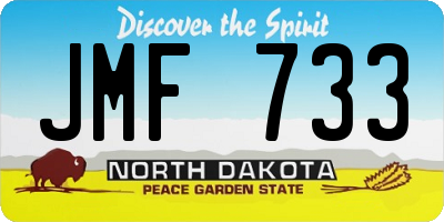ND license plate JMF733