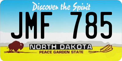ND license plate JMF785