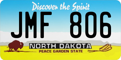 ND license plate JMF806
