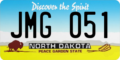 ND license plate JMG051