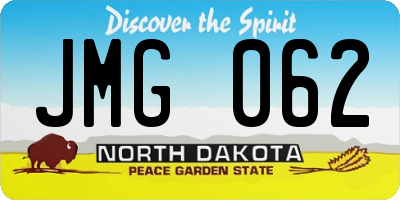 ND license plate JMG062
