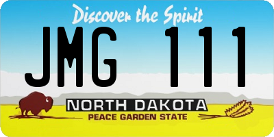 ND license plate JMG111