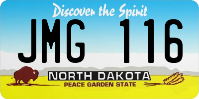 ND license plate JMG116