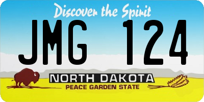 ND license plate JMG124