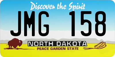 ND license plate JMG158