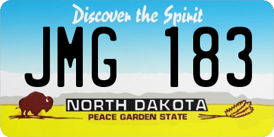 ND license plate JMG183