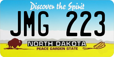 ND license plate JMG223