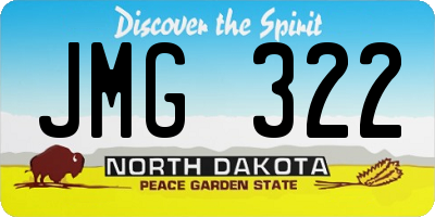ND license plate JMG322