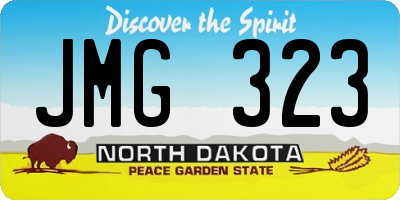 ND license plate JMG323