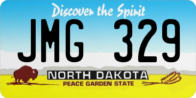 ND license plate JMG329