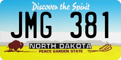 ND license plate JMG381