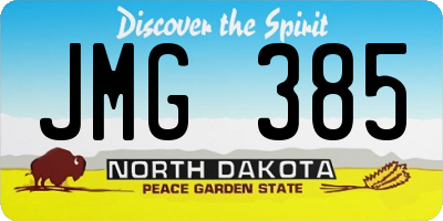 ND license plate JMG385