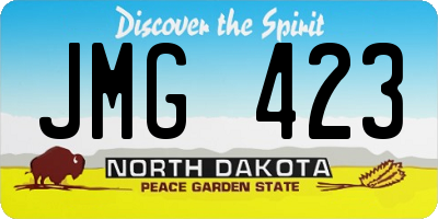 ND license plate JMG423