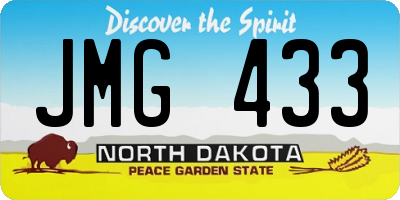 ND license plate JMG433