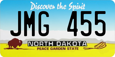 ND license plate JMG455