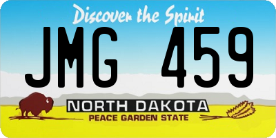 ND license plate JMG459