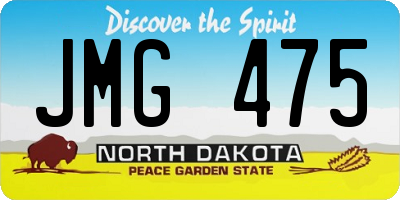 ND license plate JMG475