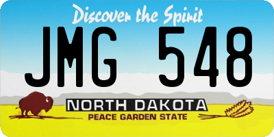 ND license plate JMG548