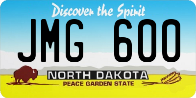 ND license plate JMG600