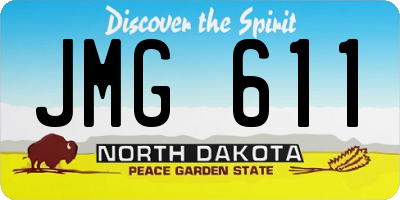 ND license plate JMG611