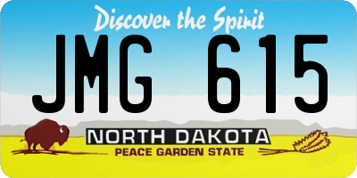 ND license plate JMG615