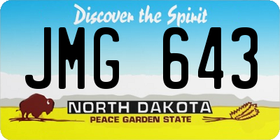 ND license plate JMG643