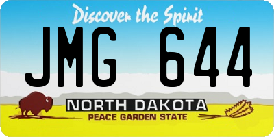 ND license plate JMG644
