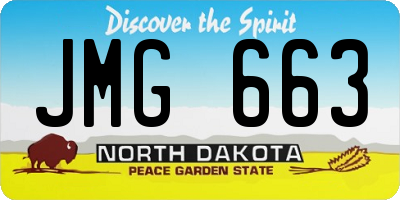 ND license plate JMG663