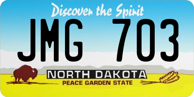 ND license plate JMG703
